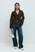 Knitted sculptured cardigan - Noir