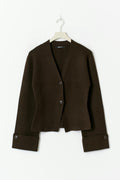 Knitted sculptured cardigan - Noir