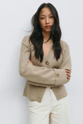 Knitted sculptured cardigan - Navy blazer