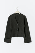 Knitted sculptured cardigan - Chocolate brown