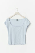Pointelle tee - Heather