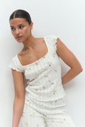Pointelle tee - Spring garden