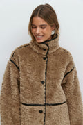 Faux fur bonded coat - Beige