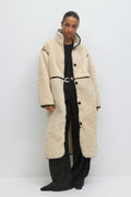 Faux fur bonded coat - Noir