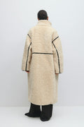 Faux fur bonded coat - Creme