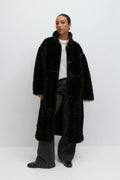 Faux fur bonded coat - Noir