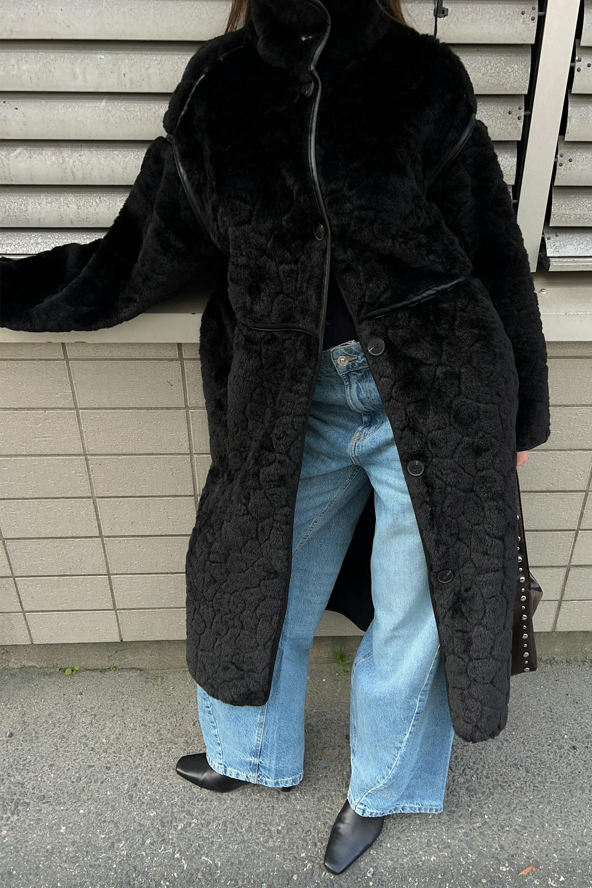 Faux fur bonded coat - Beige
