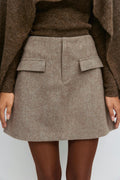 Tailored mini skirt - Crème