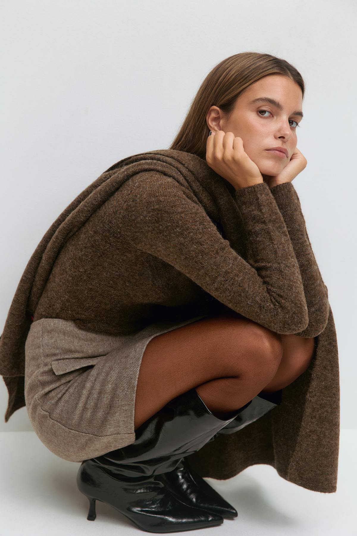 Tailored mini skirt - Crème