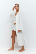 Pointelle long robe - Yellow flower