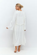 Pointelle long robe - Yellow flower