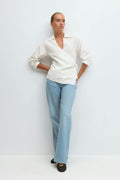 Tie front shirt - Blanc