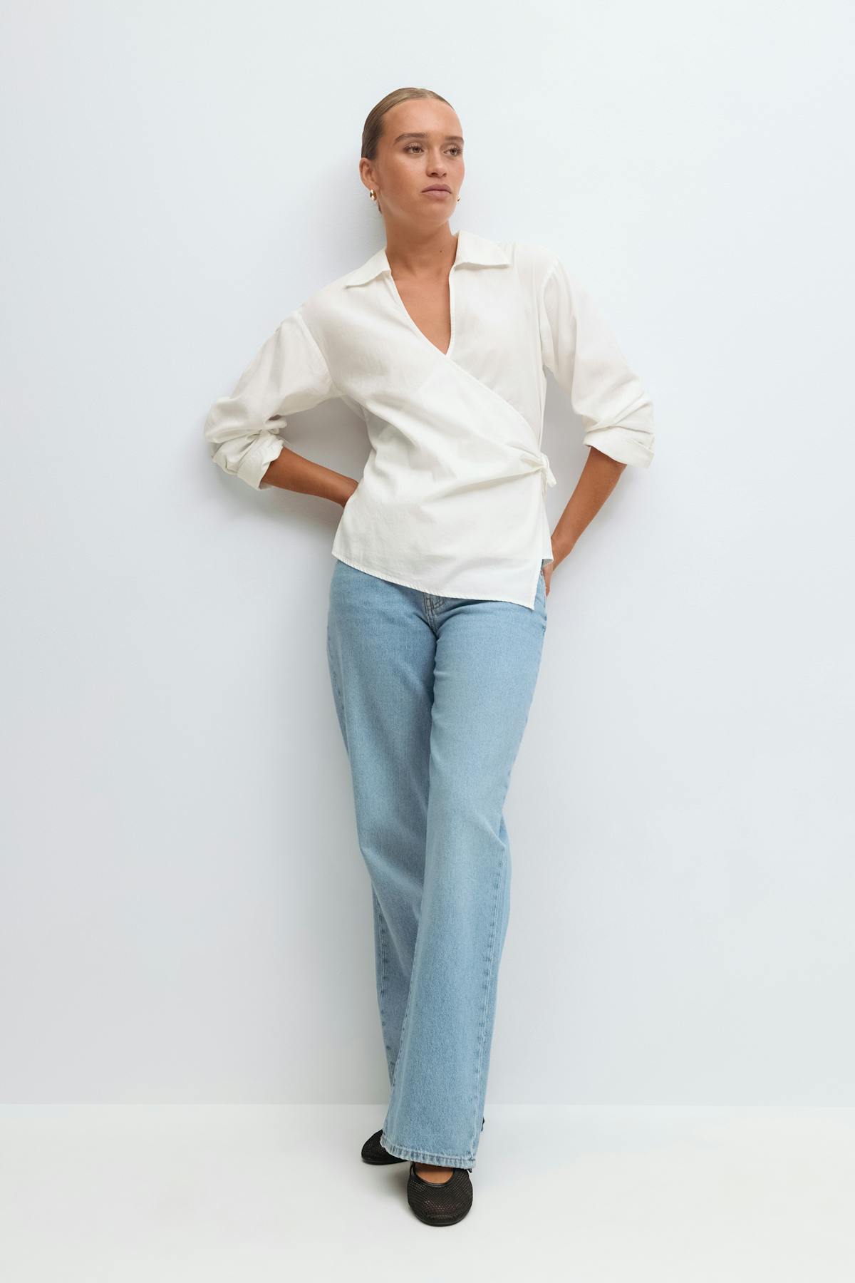 Tie front shirt - Blanc