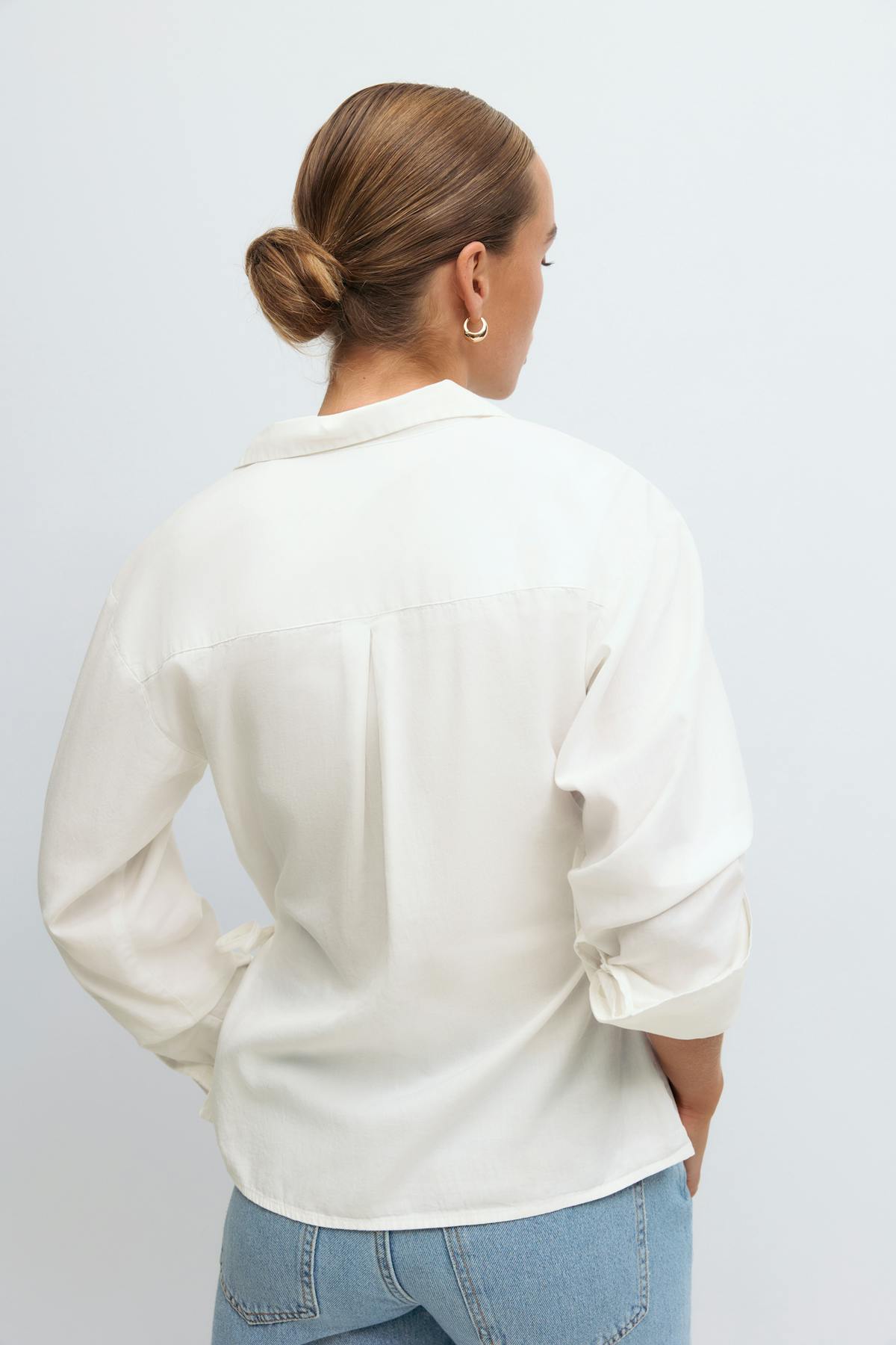 Tie front shirt - Blanc