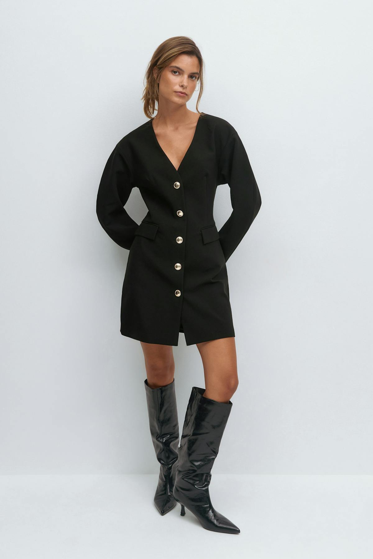 Tailored dress - Black stripe