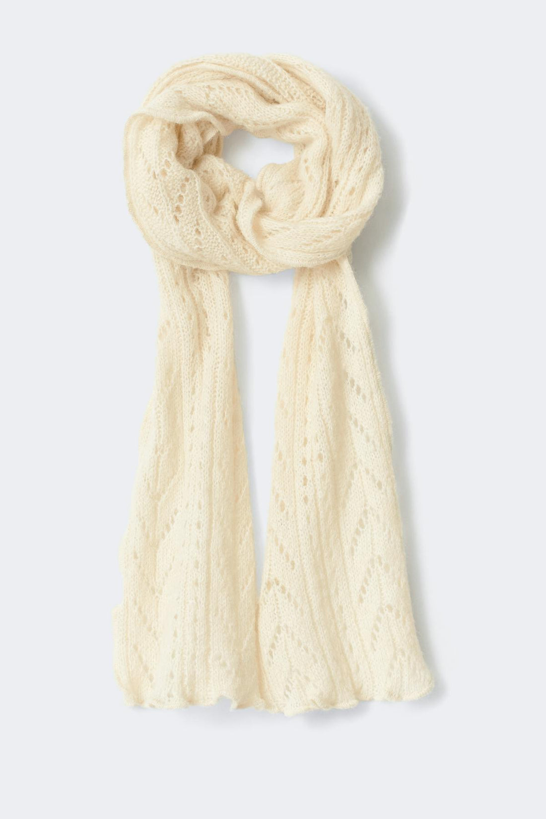 Lace knitted choker scarf - Creme