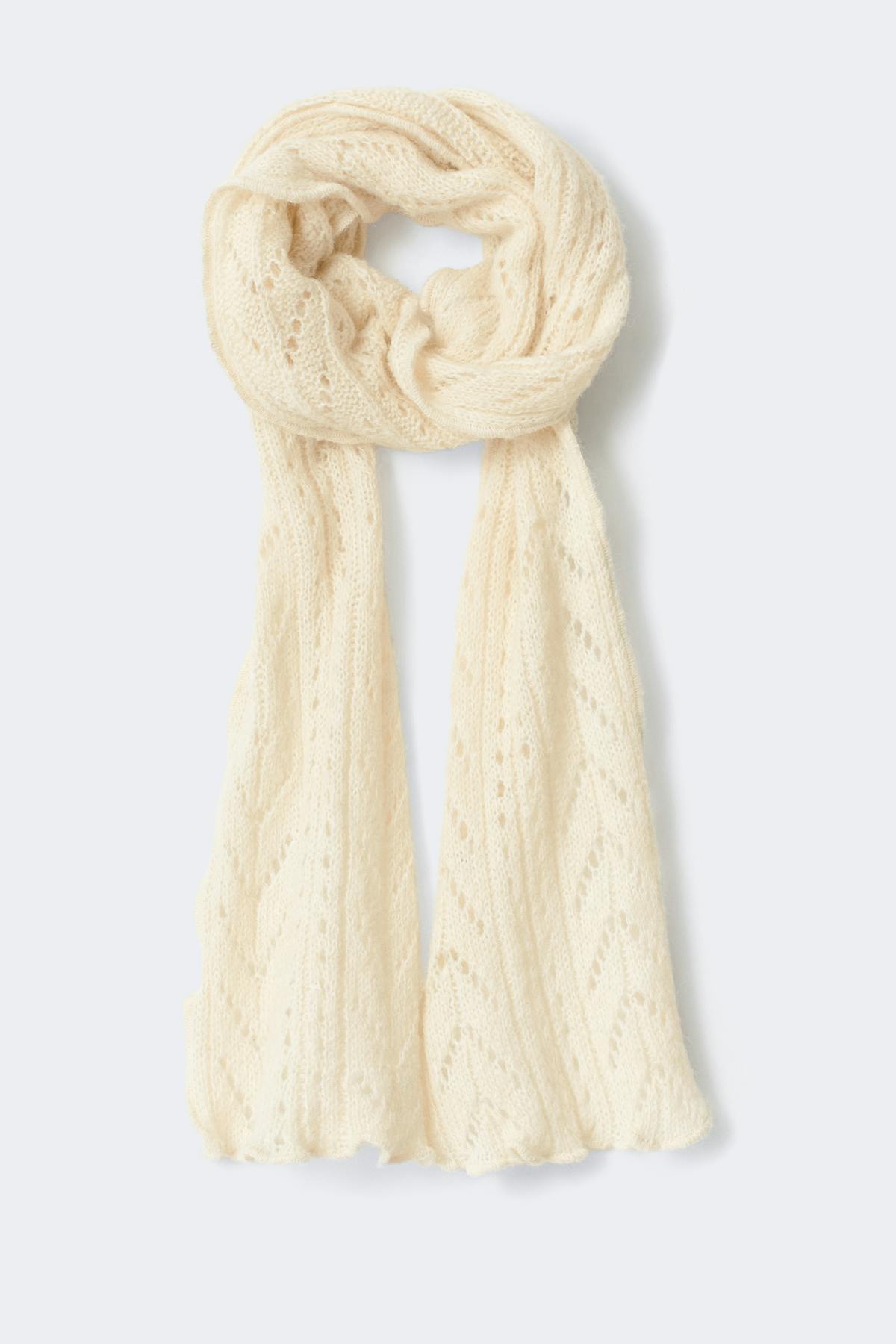 Lace knitted choker scarf - Creme