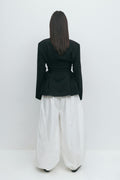 Side lacing shaped blazer - Noir