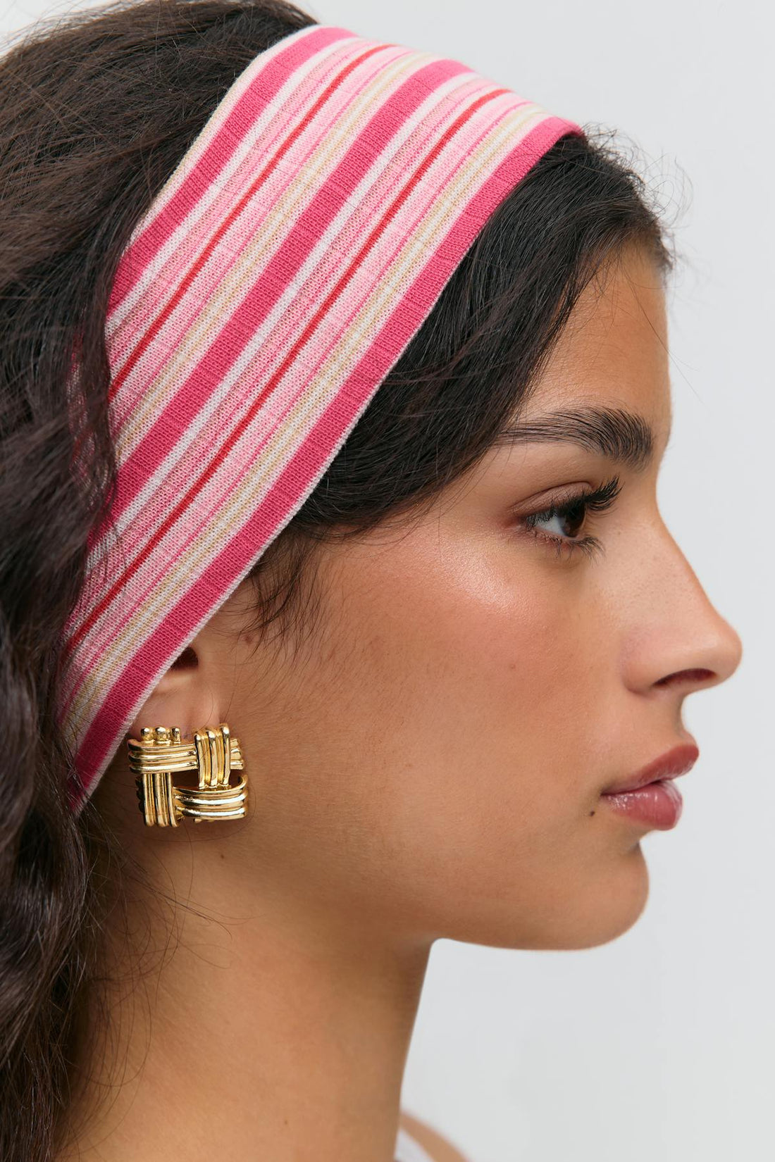 Striped headband - Multi pink