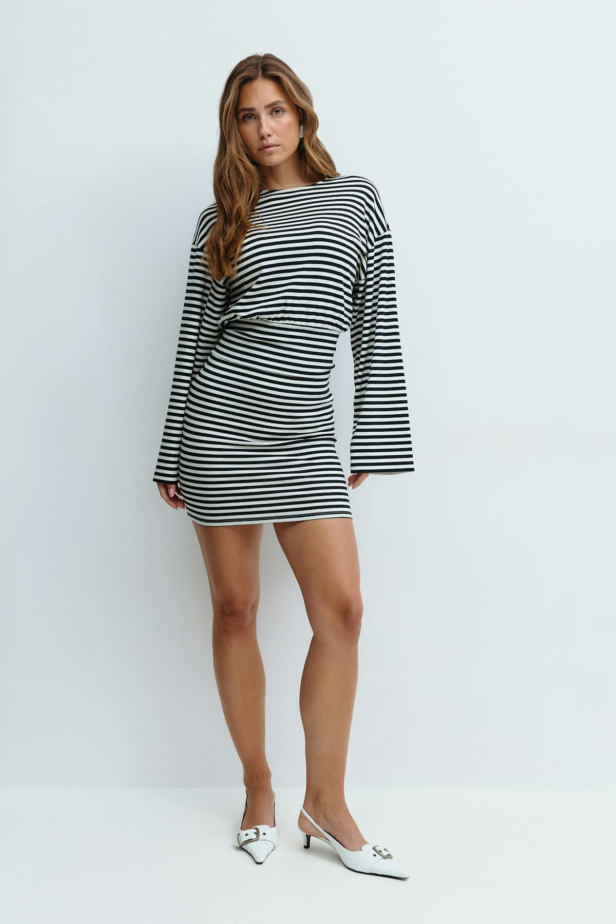 Mini skirt - Black/white str