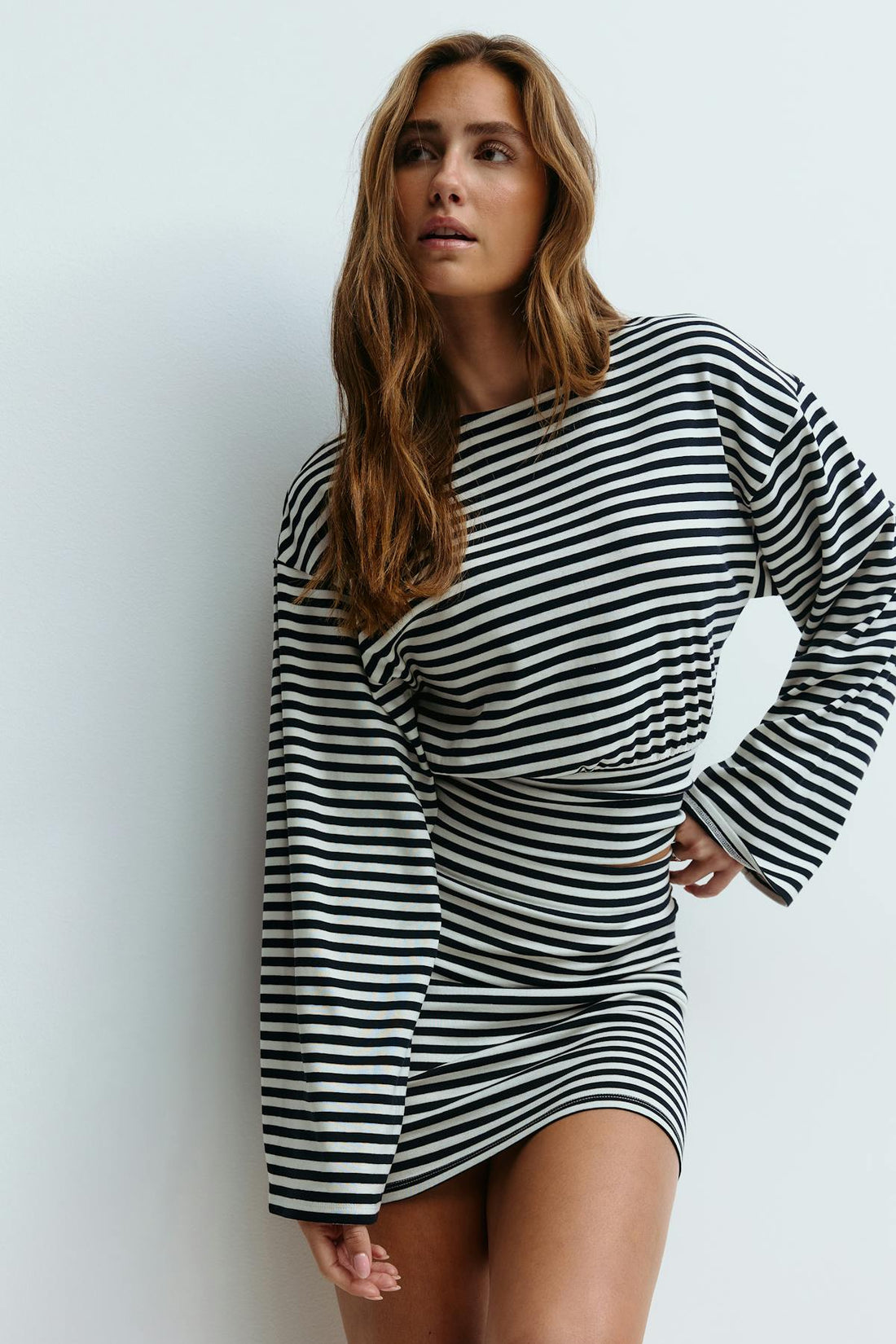 Mini skirt - Black/white str
