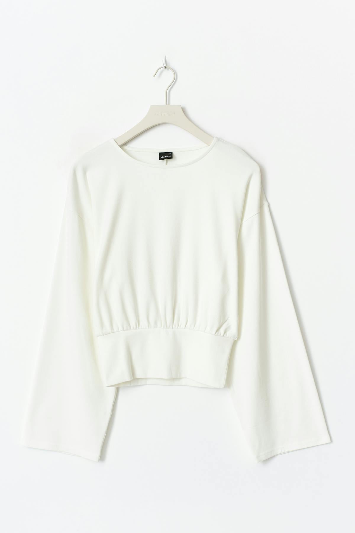 Wide sleeve top - Black/white str