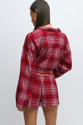Flannel pyjamas shorts - Red check