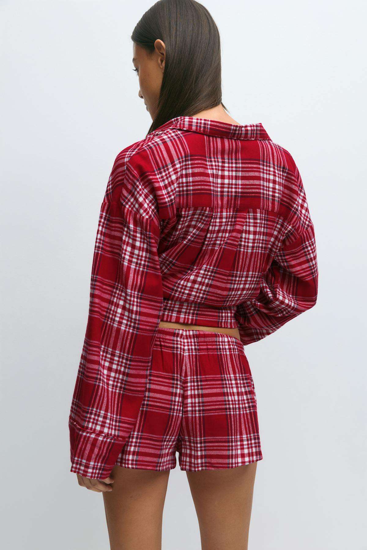 Flannel pyjamas shorts - Red check