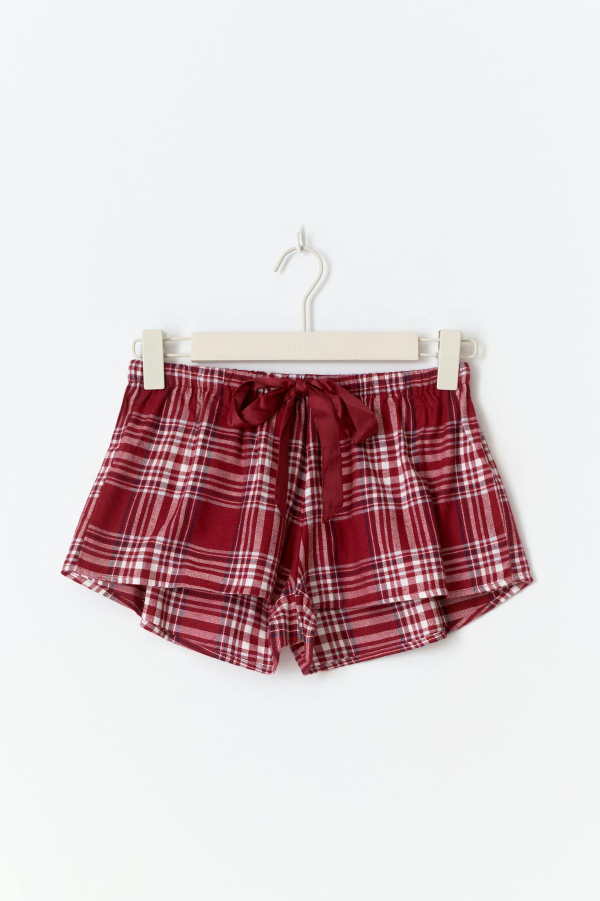 Flannel pyjamas shorts - Red check