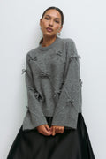 Knitted bow sweater - Noir