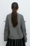 Knitted bow sweater - Noir