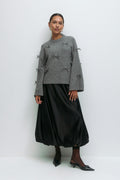 Knitted bow sweater - Noir
