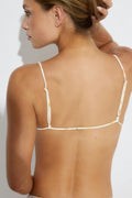 Triangle front tie bikini top - Summer peach