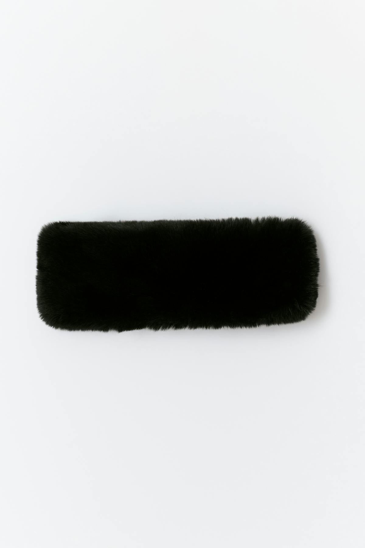 Faux fur headband - Noir