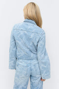 Embroidery denim shirt - Bleu
