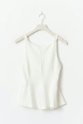 Peplum tie back top - Blanc cassé