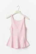 Peplum tie back top - Rose clair