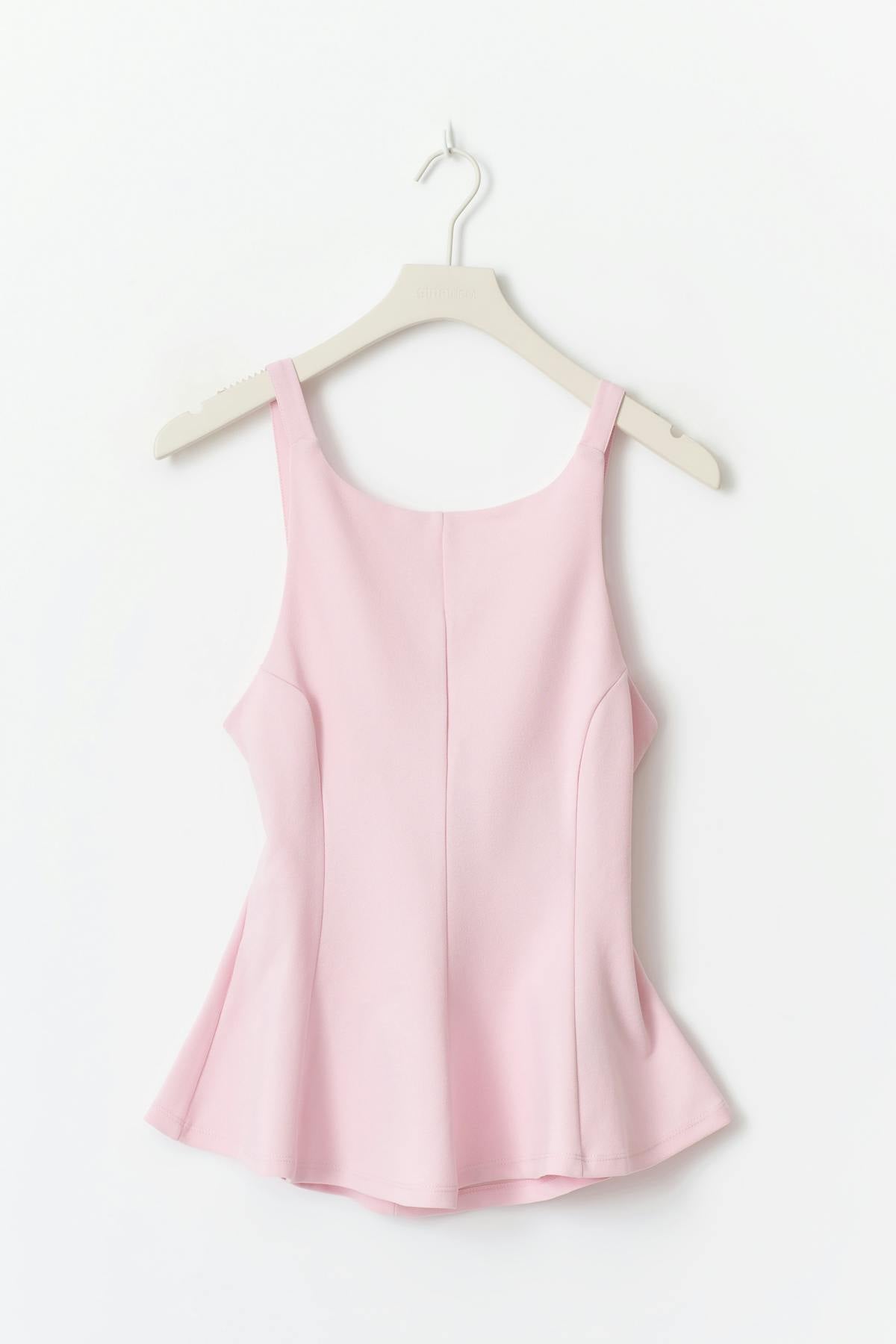 Peplum tie back top - Rose clair