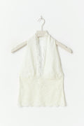 Lace halterneck top - Ecru