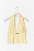 Lace halterneck top - Jaune clair