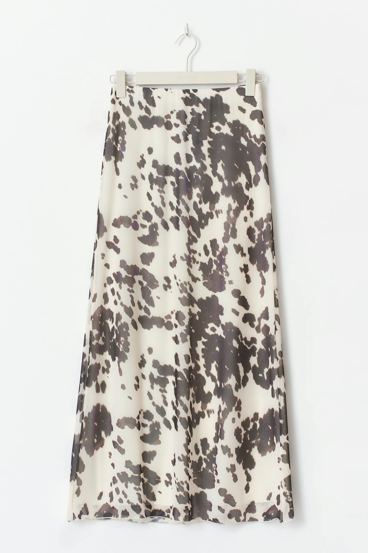 Mesh maxi skirt - Cow aop