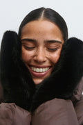 Faux fur mittens - Noir