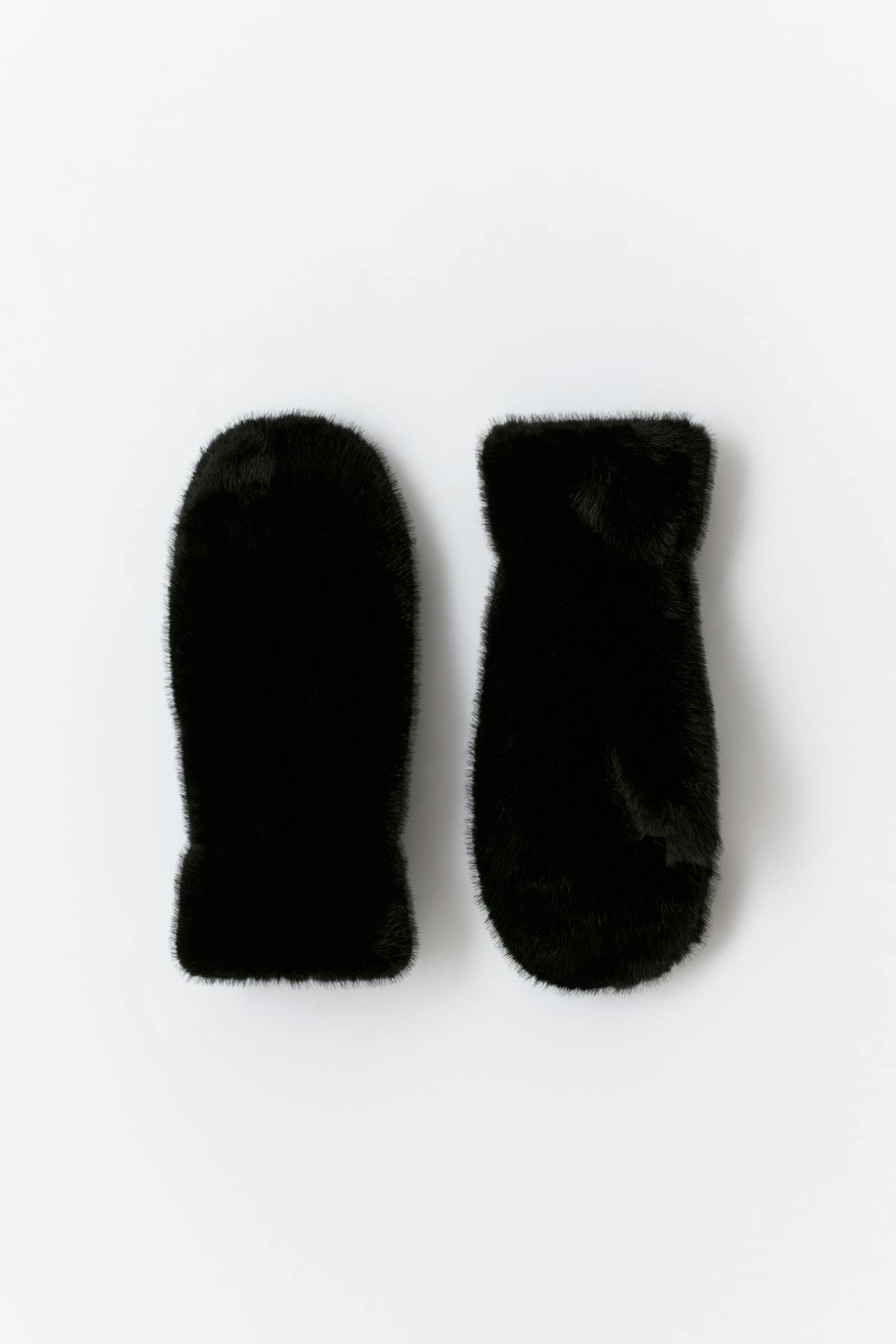 Faux fur mittens - Noir