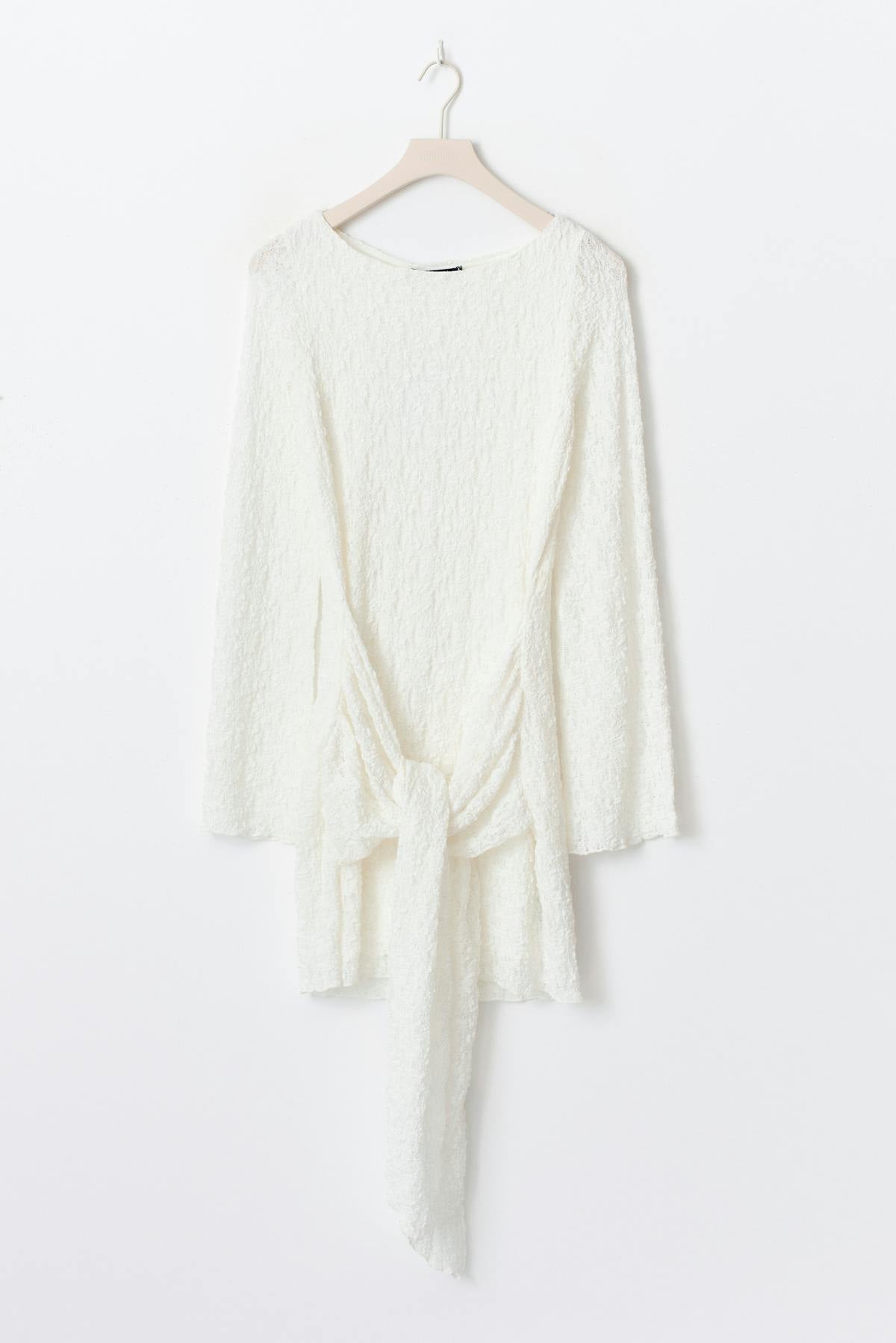Tie front dress - Blanc cassé