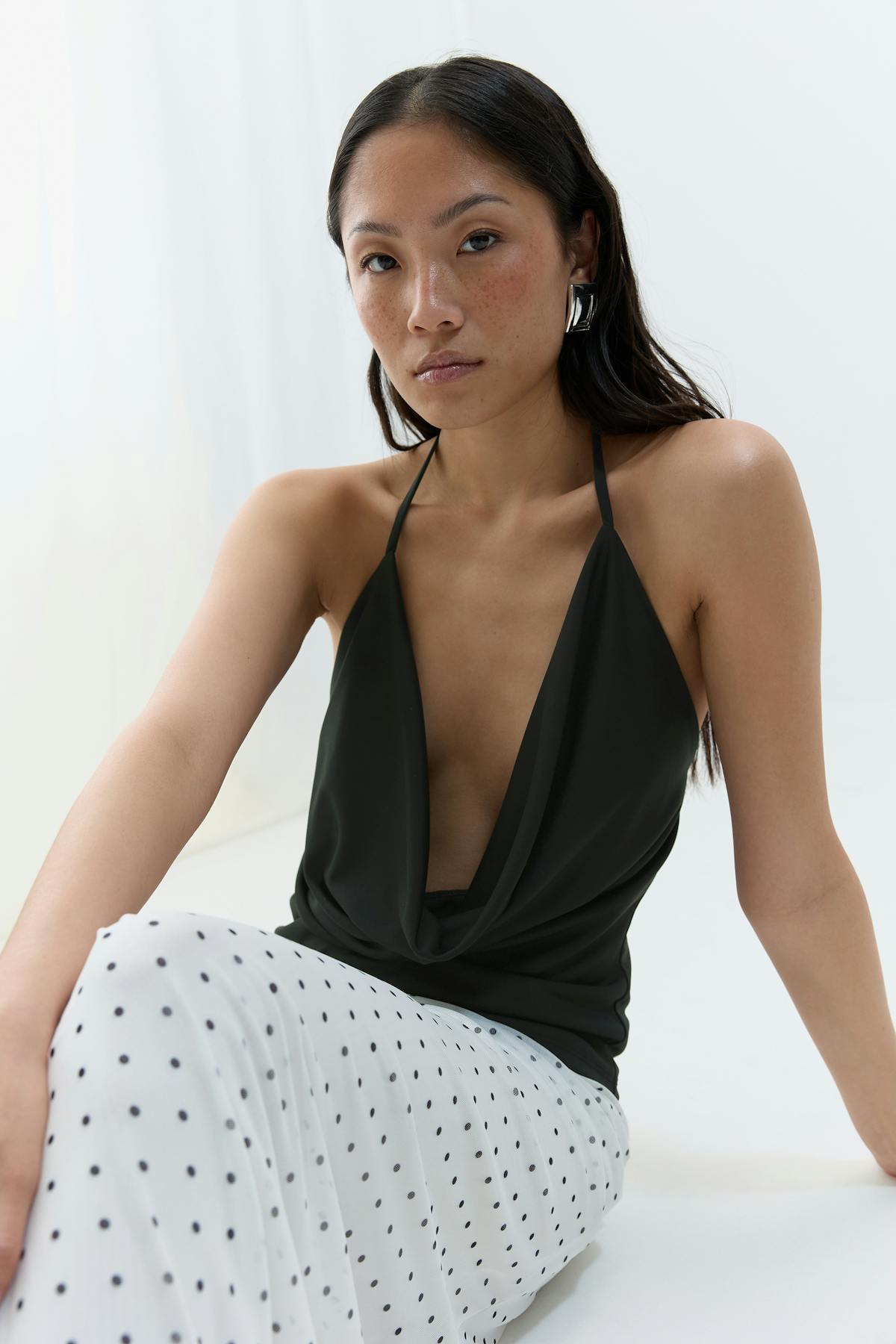 Waterfall neck singlet - Bordeaux