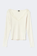 Lace detail top - Gris