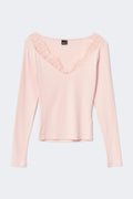 Lace detail top - Chalk pink