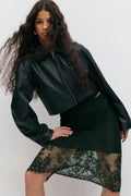 Lace midi skirt - Noir