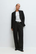 Mid waist pleated trousers - Noir