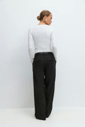 Mid waist pleated trousers - Noir